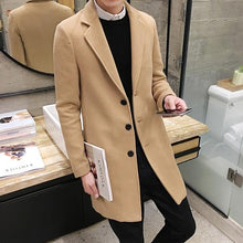 Load image into Gallery viewer, New Winter Woolen Coat Men Leisure Long Sections Woolen Coats