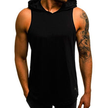 Load image into Gallery viewer, Men's Sleeveless Hooded Tops Streetwear Men Tank Tops