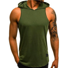 Load image into Gallery viewer, Men's Sleeveless Hooded Tops Streetwear Men Tank Tops