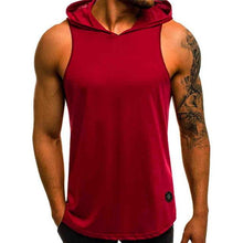 Load image into Gallery viewer, Men's Sleeveless Hooded Tops Streetwear Men Tank Tops