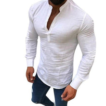 Load image into Gallery viewer, Polo Shirt streetwear Casual Long Sleeve V Neck Solid Color