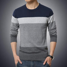 Load image into Gallery viewer, Autumn Casual Men's Sweater O-Neck Striped Slim Fit Knittwear Mens
