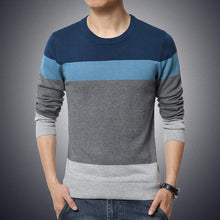 Load image into Gallery viewer, Autumn Casual Men's Sweater O-Neck Striped Slim Fit Knittwear Mens
