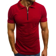 Load image into Gallery viewer, Fashion Short Sleeve Zipper Mens Polo Shirts Lapel
